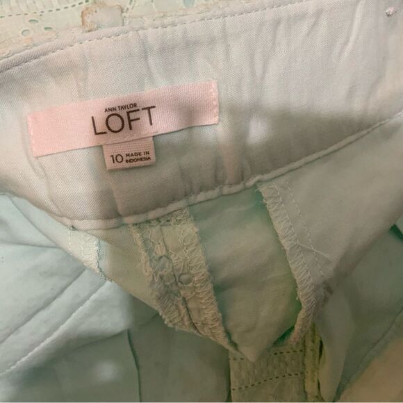 New Ann Taylor Loft Mint Green Eyelet The Riviera Short - Picture 6 of 9